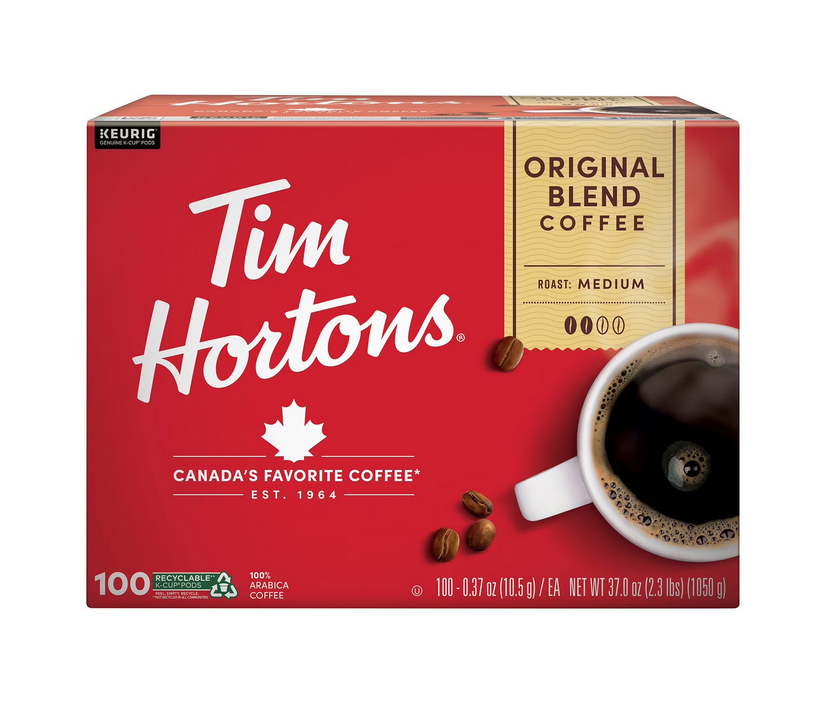 Tim Hortons Premium Medium Roast K-Cup Coffee Pods, Original Blend, 100 ct.