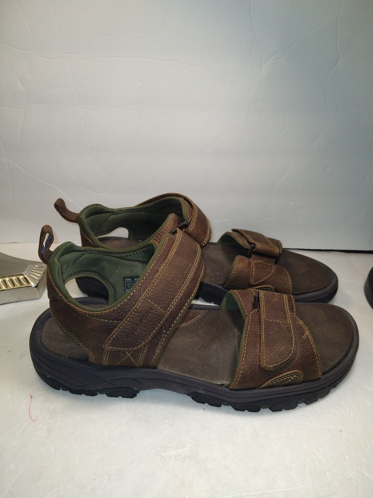 Rockport Rocklake Mens Brown Leather Fisherman Hiking Sandals Size 13M