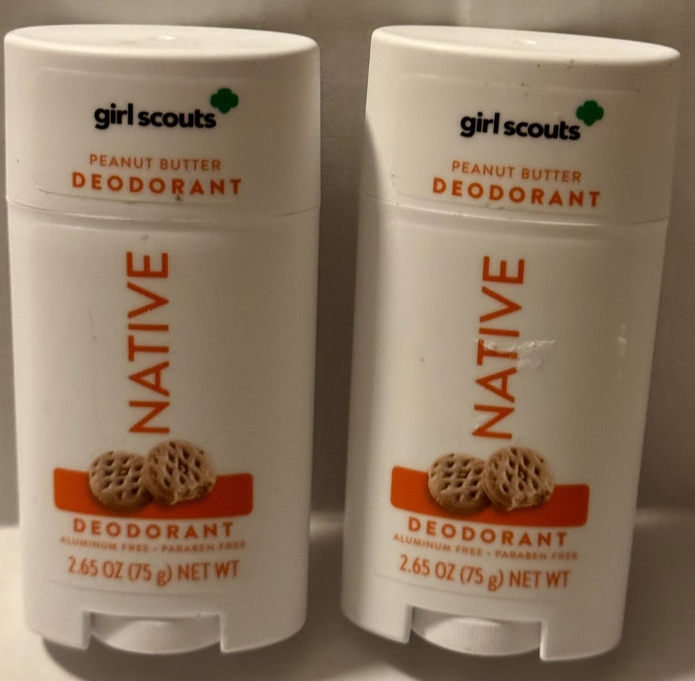 Native Deodorant x2 Girl Scouts Peanut Butter Scent Aluminum & Paraben Free