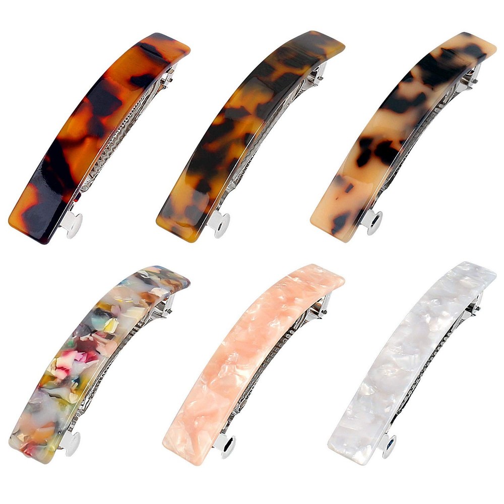 6 Pcs Tortoise Shell Hair Barrettes,Stocking Stuffers for Women