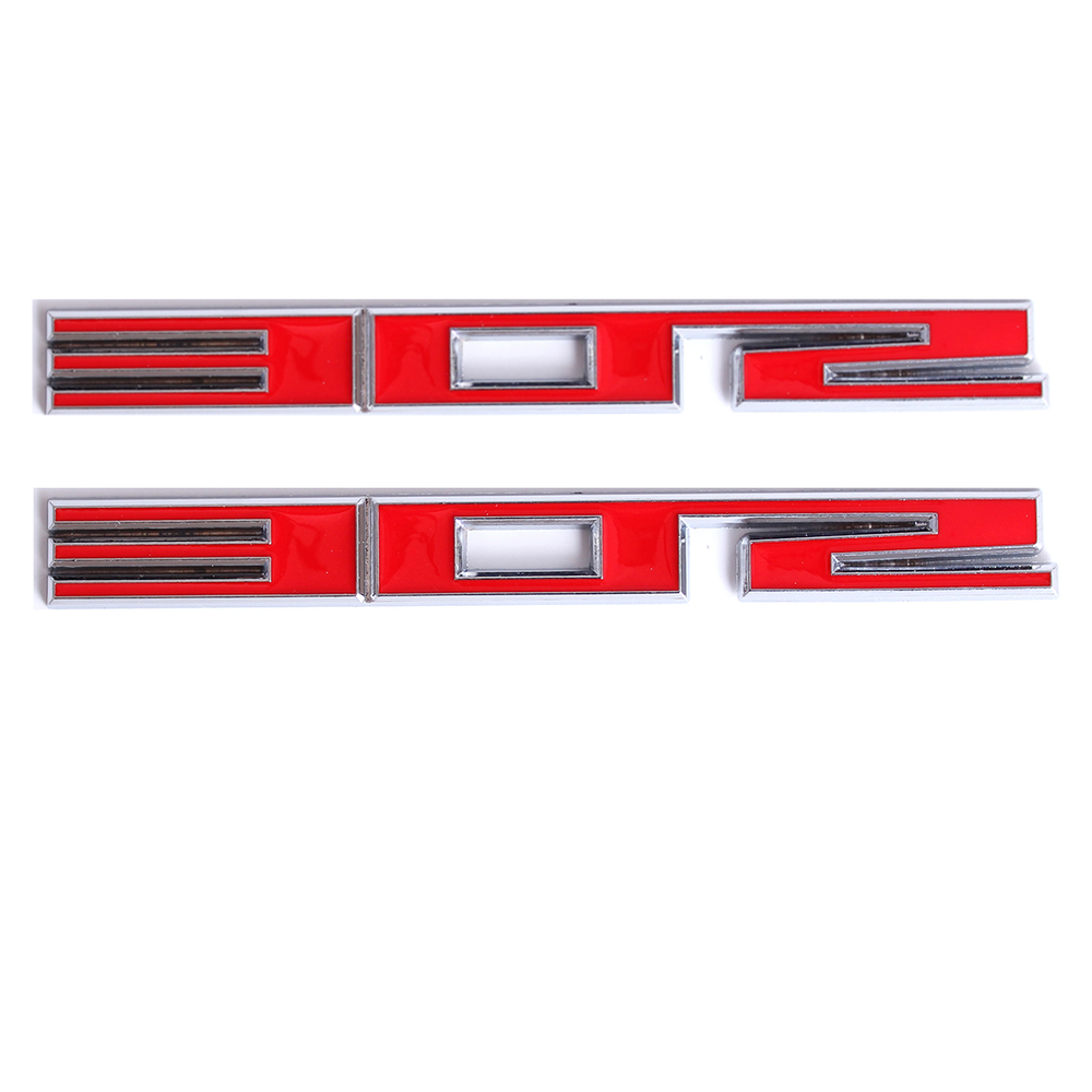Chrome Red 302 Emblem Badge for SBC 5.0 Fender Trunk Decoration