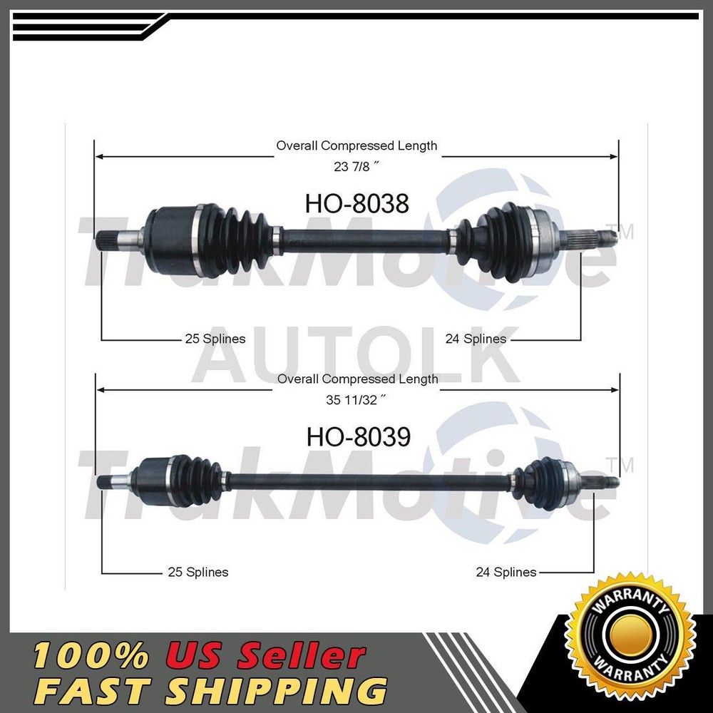 TrakMotive CV Axle Shaft Fits 1984 1985 Honda Accord