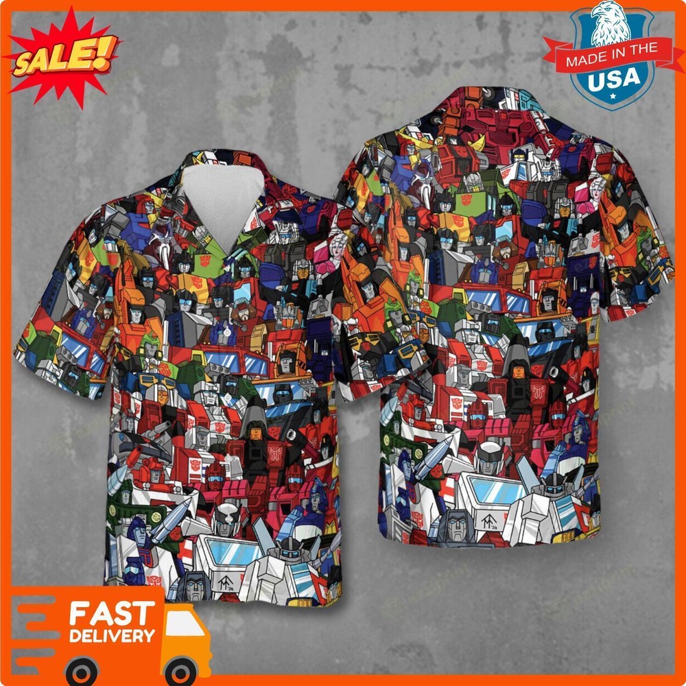 Transformers Characters Pattern Hawaiian Shirt 3D 2024 New S 5XL Fast Delivery