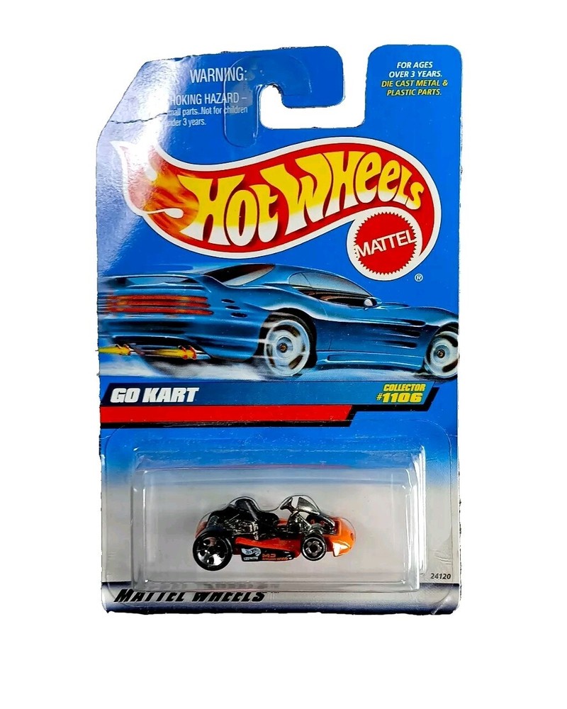 1999 Hot Wheels Collector No #1106 GO KART Orange w/Chrome 5Hole Spoke Wheels