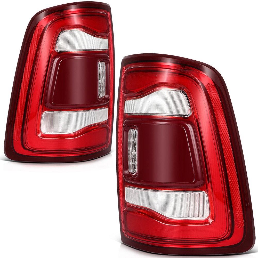 Pair LED Tail Light Assembly For 2024-2019 Ram 2500 3500 Red Bezel Left+Right