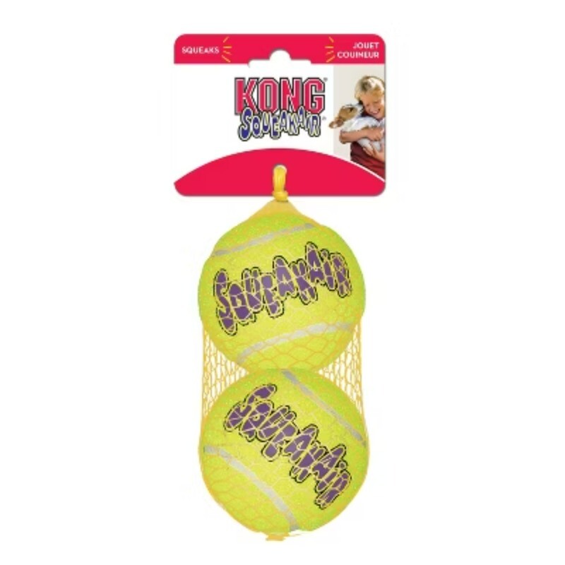 KONG SqueakAir Large Yellow Tennis Ball Dog Toy 2-Pack