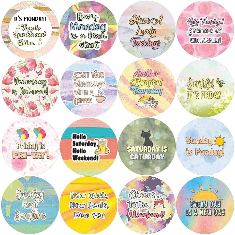 Daily Motivation Stickers 5 Sets 16 Designs Each