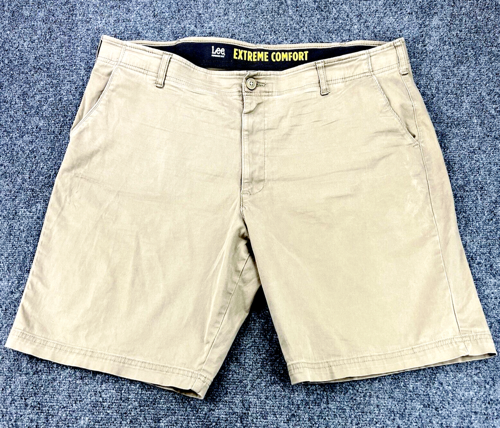 Lee Extreme Comfort Shorts Mens 42 Beige Canvas Performance Series Chino Wear