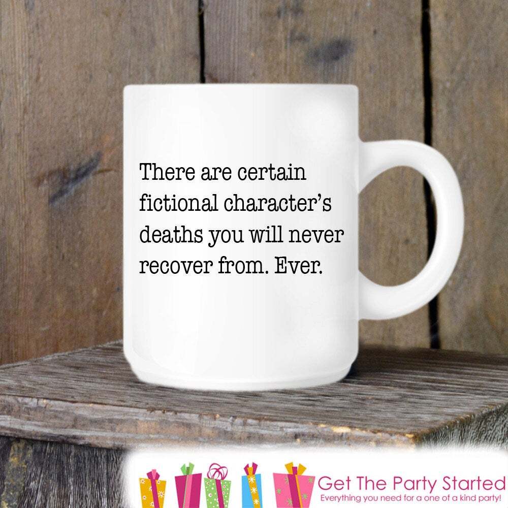 Book Lover Mug with Fictional Characters Ceramic Coffee Cup  