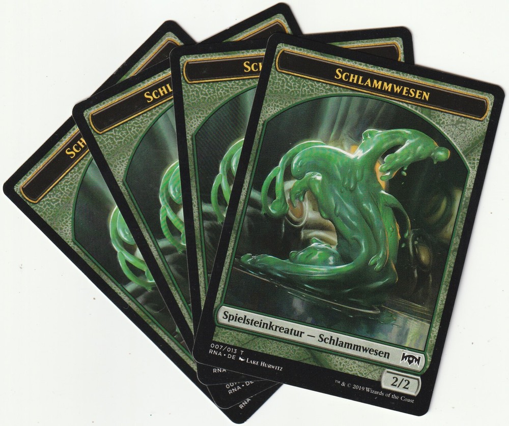 MTG 4x Green MUD Creature Tokens Magic The Gathering Playset EX