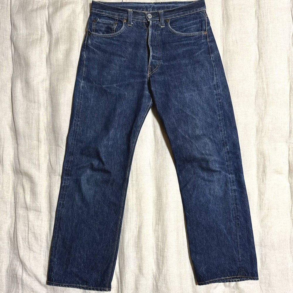 Top Quality Navy Blue 50S Levis501Xx Leather Patch Denim Levi'S Original Vintage