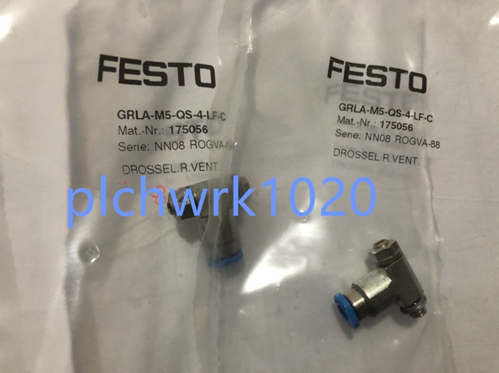 NEW FESTO GRLA-M5-QS-4-LF-C Throttle Valve 175056 in Original Box