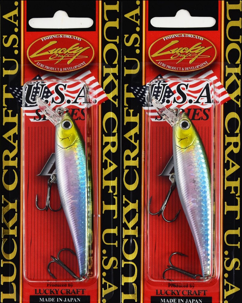 (LOT OF 2) LUCKY CRAFT POINTER 78SP 3/8OZ PT78SP-192 MS JAPAN SHAD H2362