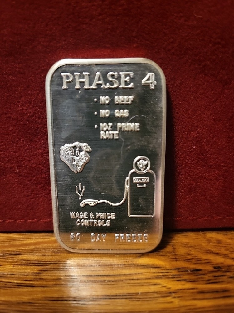 1 OZ WAGE & PRICE CONTROLS 60 DAY FREEZE .999 SILVER BAR-image