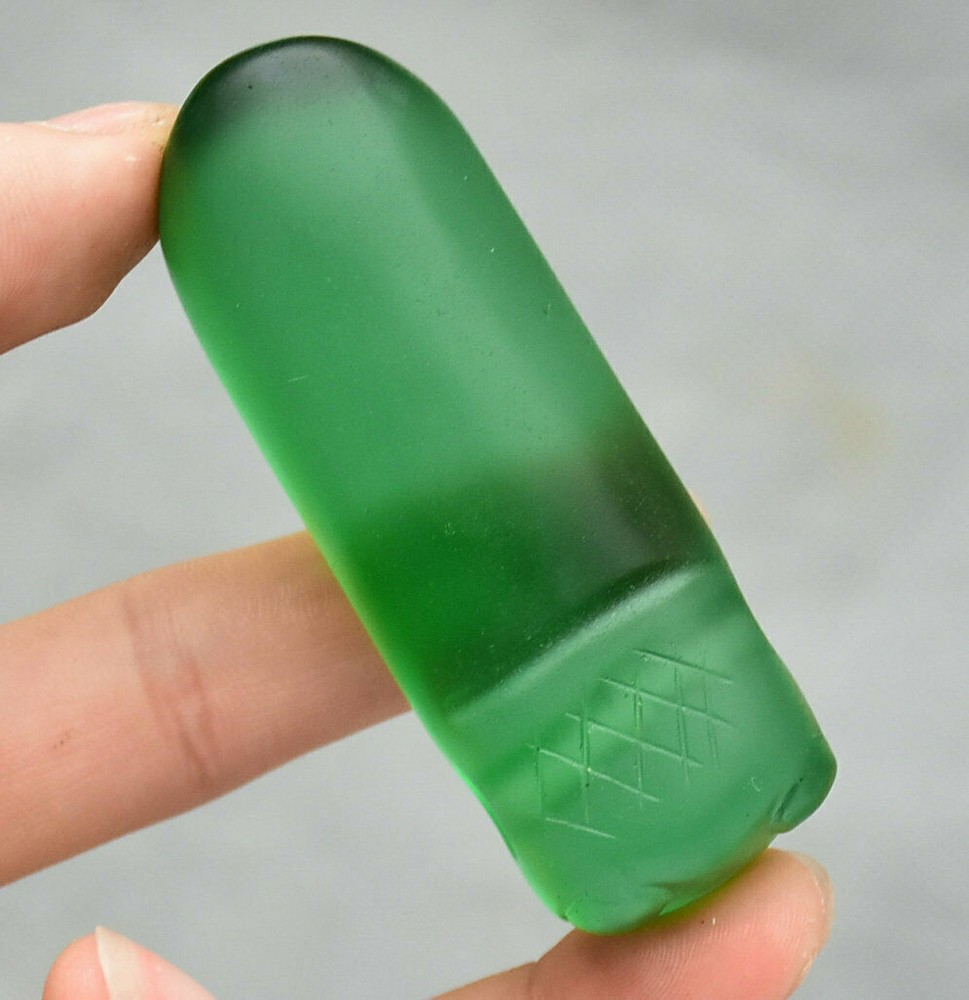 7.5CM Hongshan Culture Green Crystal Cicada Bird Amulet Pendant Old China