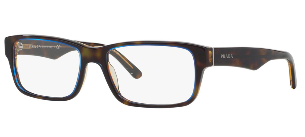 PRADA VPR16M ZXH-1O1 53mm Brown Havana Blue Italian Eyeglass Frames