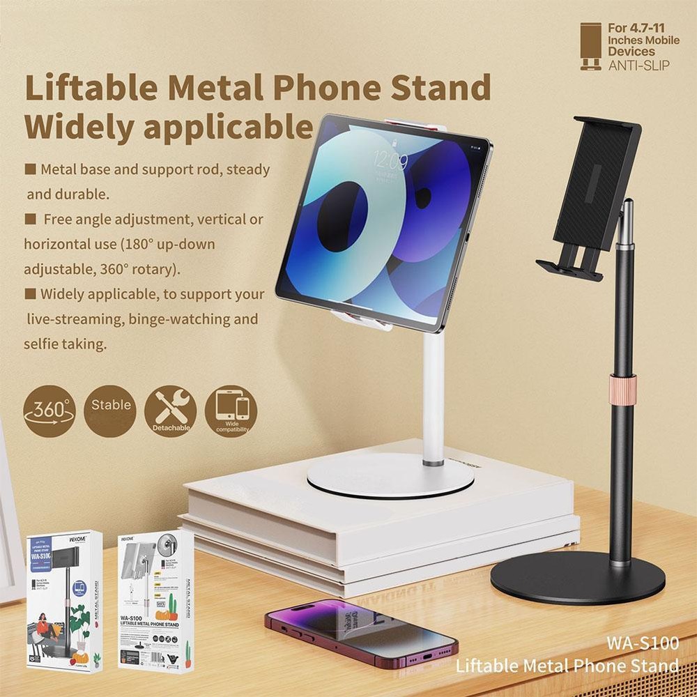 Portable Monitor Stand Adjustable 360° Swivel Bracket Tablet Holder 4.7 - 11 ~Ç