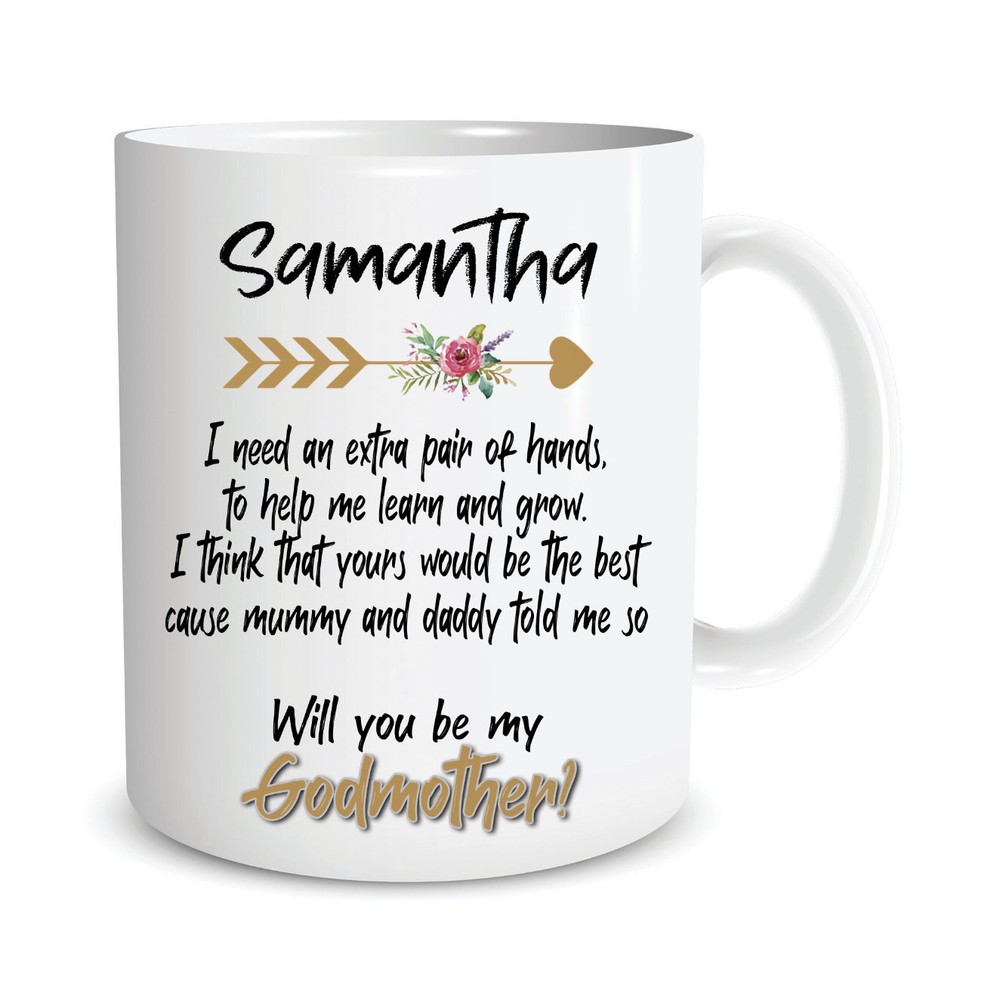 Godmother Mug Personalised Custom Godparent Gift Aunt Godmother Friend Baptism