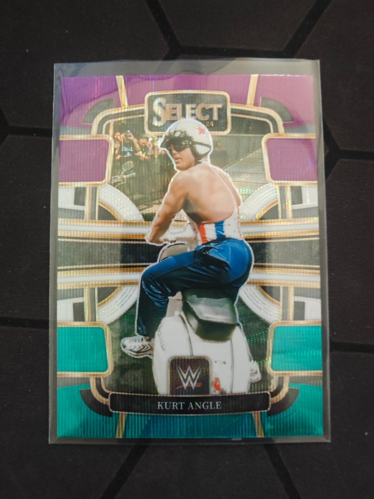 2024 Panini Select WWE Green White Purple Prizm Kurt Angle