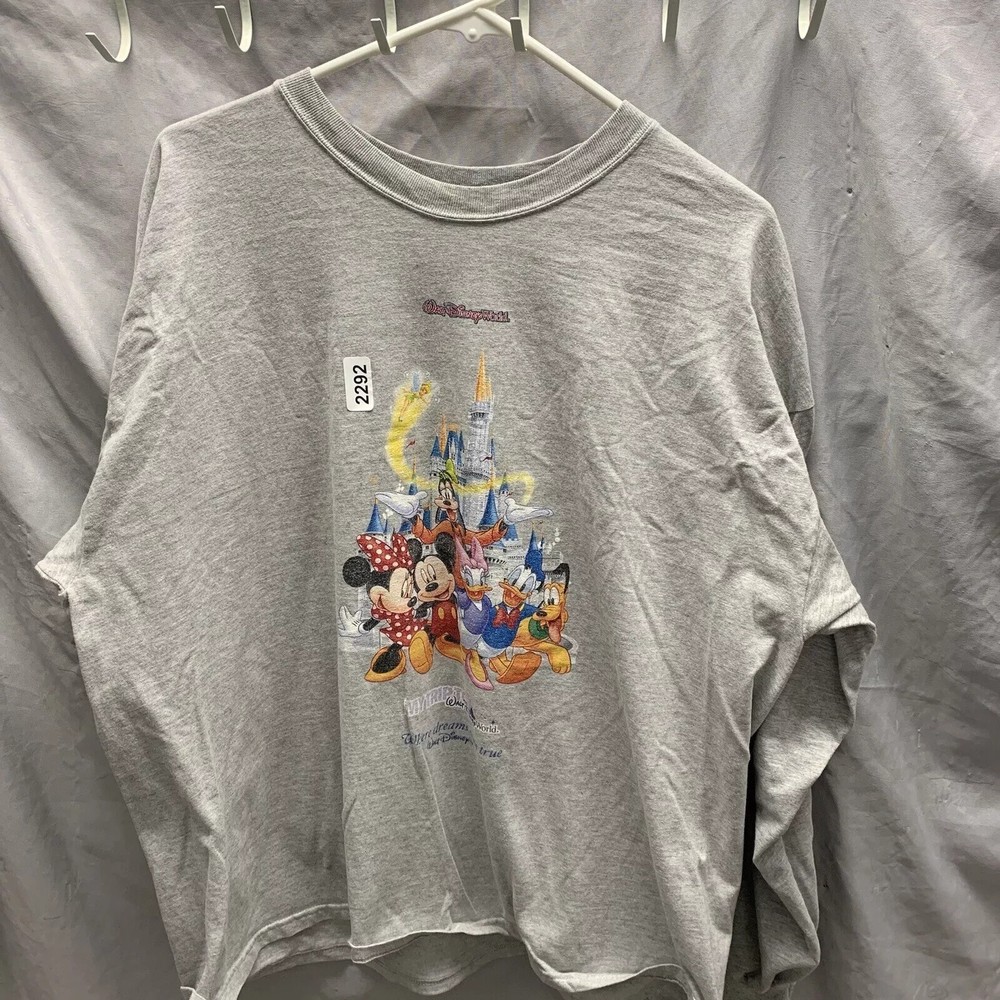 Walt Disney World Shirt Adult 2Xl Grey Short Sleeve Graphic Print Men’s