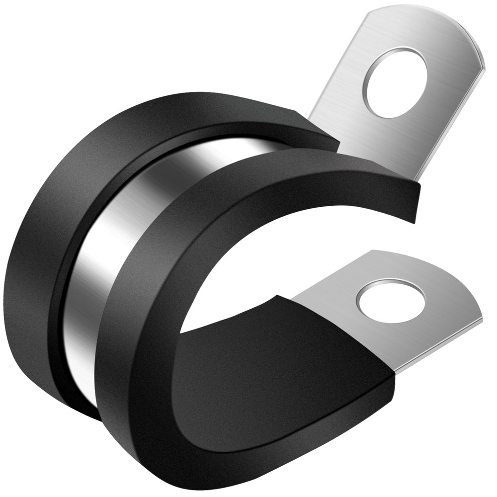 1/4 Inch Cable Clamps 25 Pack Stainless Steel Wire Clamps Rubber Metal Hose Clam