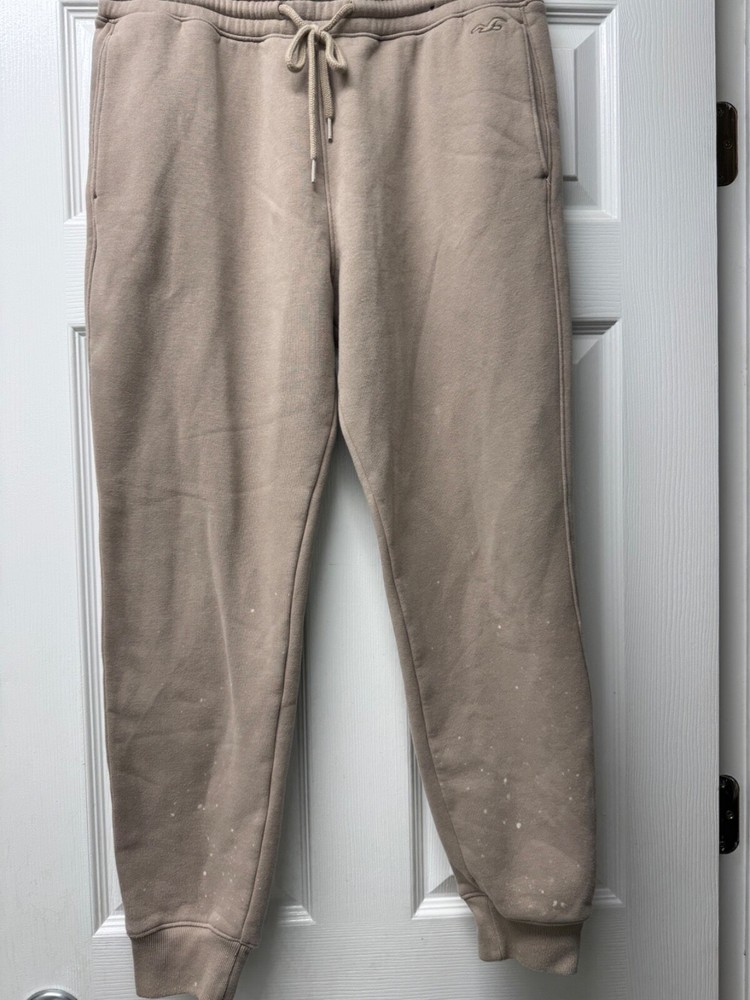 Unisex Hollister Bleached Fleece Lined Joggers Meidium