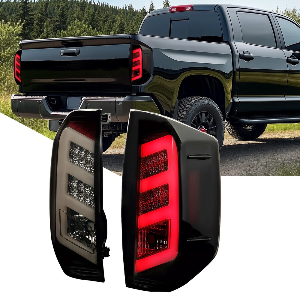Smoke LED For 2014-2021 Toyota Tundra Tail Lights Rear Brake Lamps Left+Right