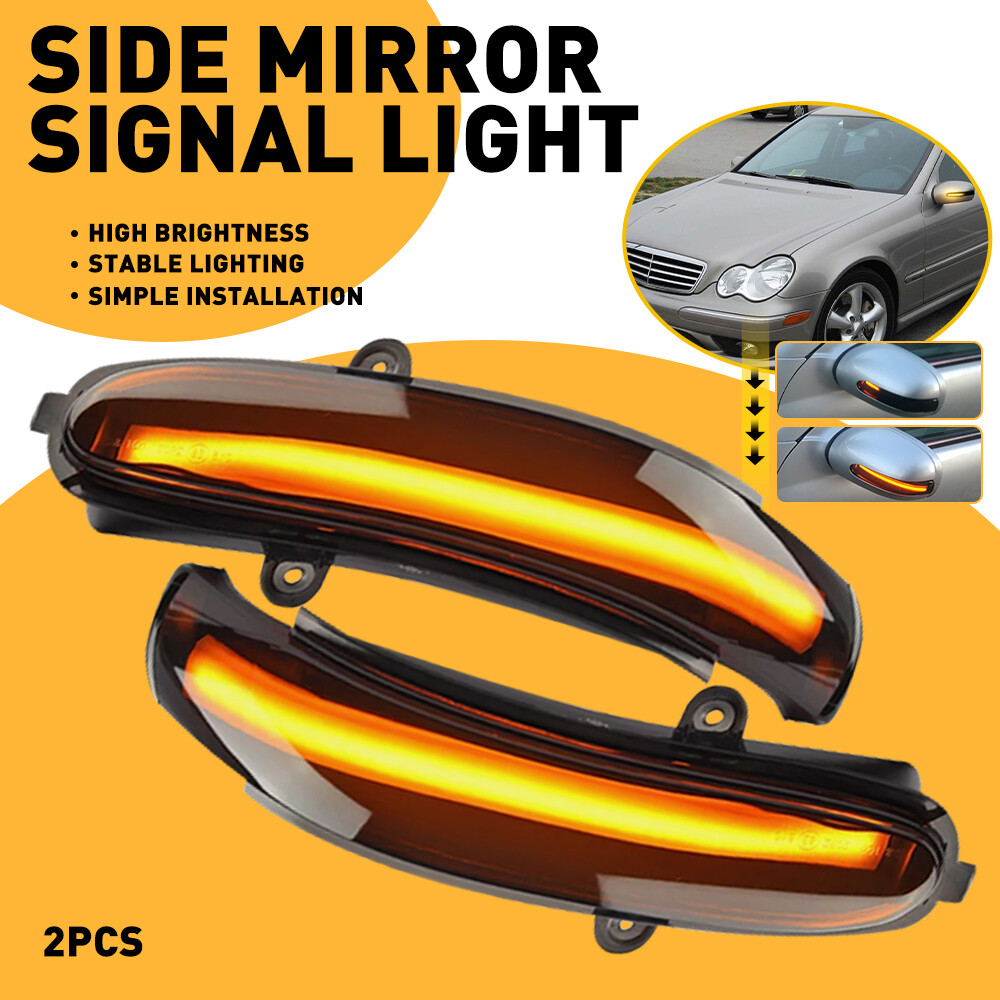 LED Sequential Turn Signal Mirror Lights for Mercedes C-Class W203 2000-2007