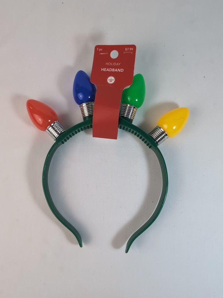 A Holiday Headband Large Bulbs Green Band Christmas
