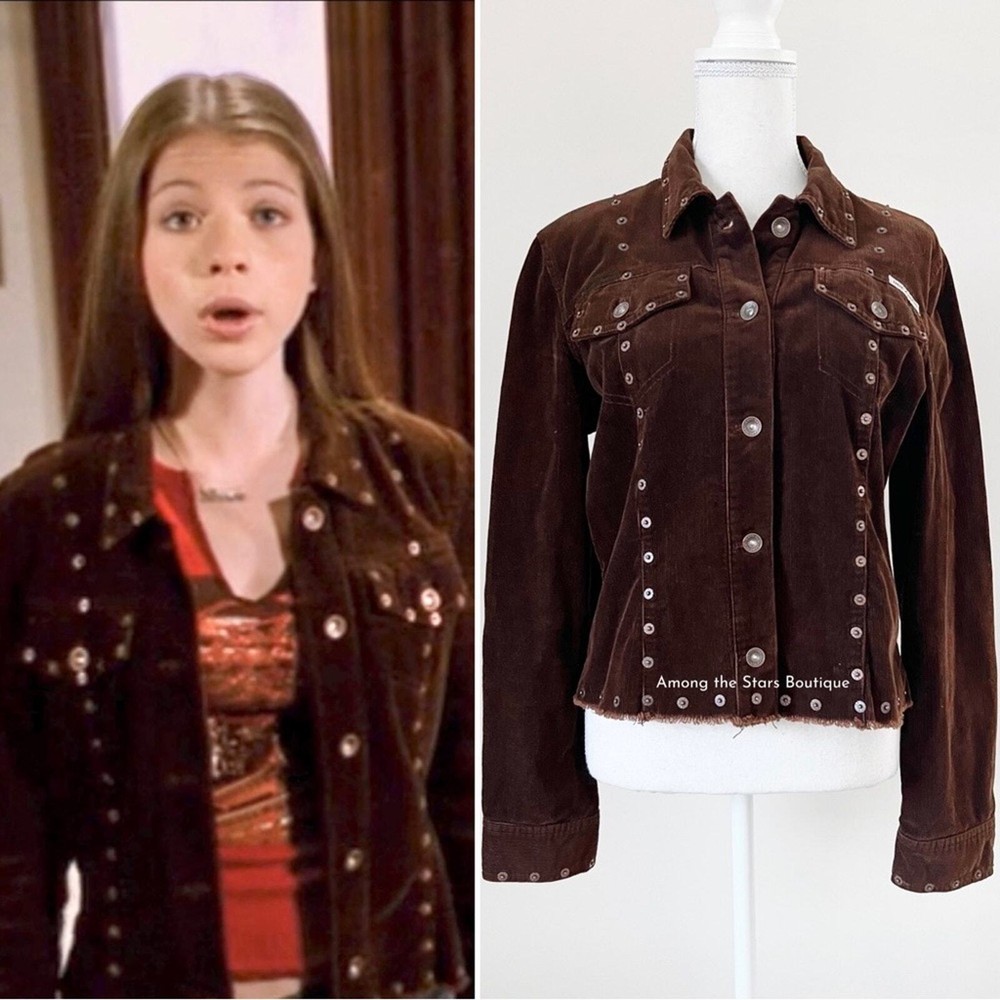 Super Rare Y2K Vintage Brown Corduroy Studded Jacket ASO Dawn Summers in BTVS