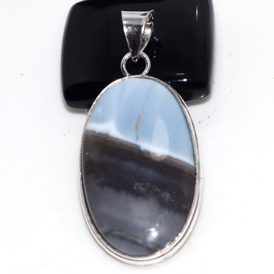 Owhyee Blue Opal 925 Silver Plated Pendant 2