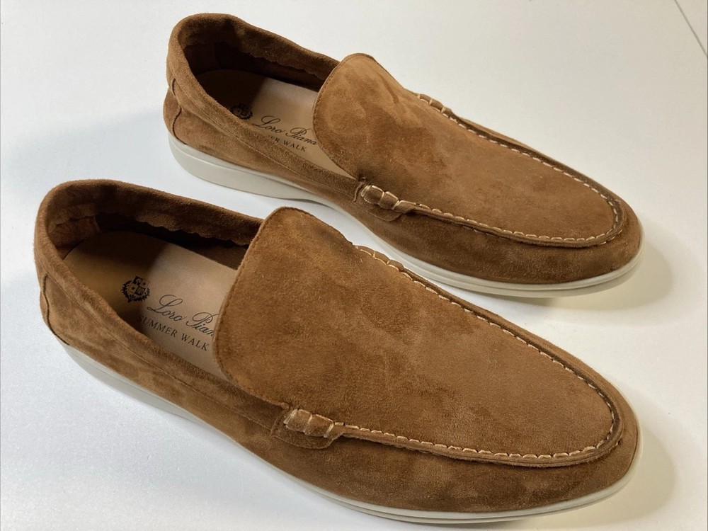 Italian Hand Made Loro Piana Summer Walk Women’s S 8.5 / 40 Brown Suede Loafers