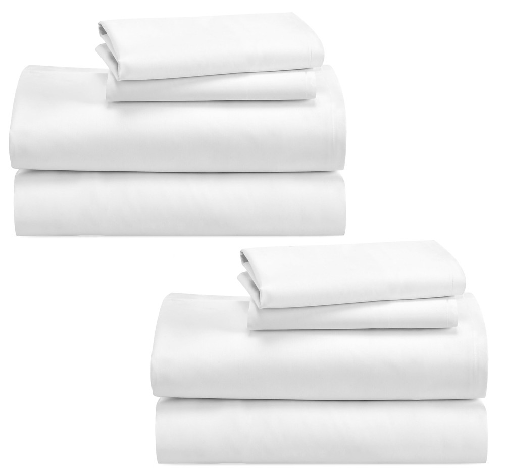 100% Cotton 2-Pack Sheets Set for Queen Size Bed, Soft & Durable Queen Sheet ...