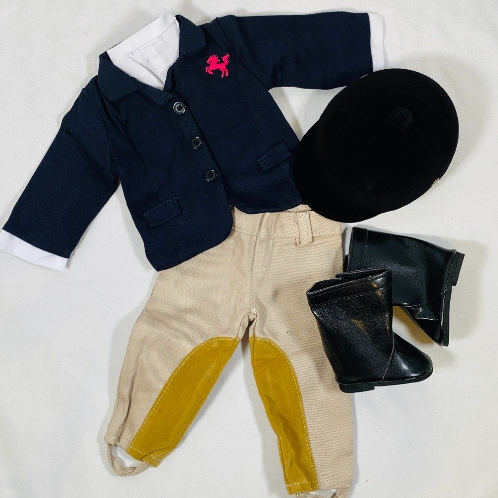 Equestrian Horse Riding Outfit w/ Boots, Jacket, Hat for 18