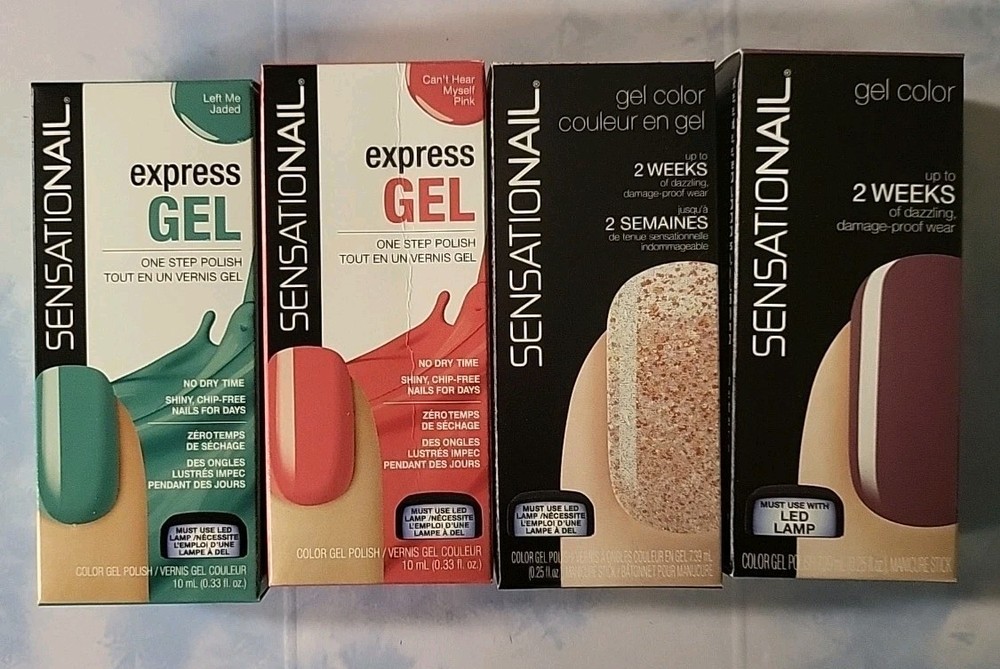 Lot Of 4 Sensationail By Nailene Gel Nail Polish Great Deal