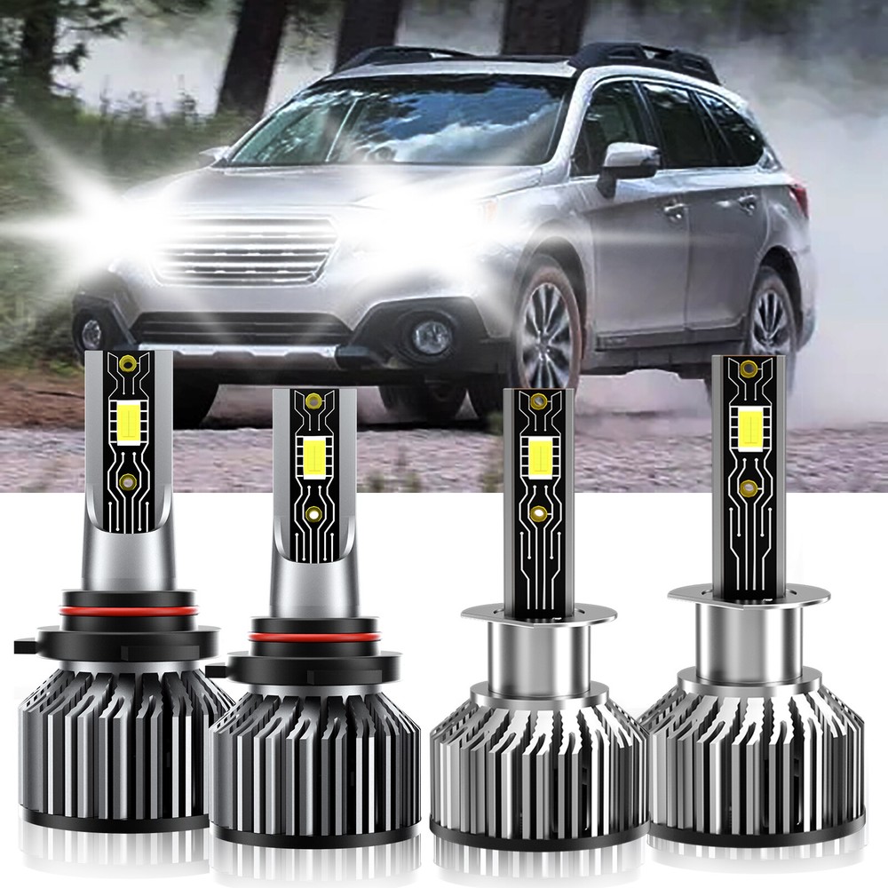 For Subaru Outback 2000-2004 LED Headlight High Low Beam 4x Bulb 6500K 9005+H1