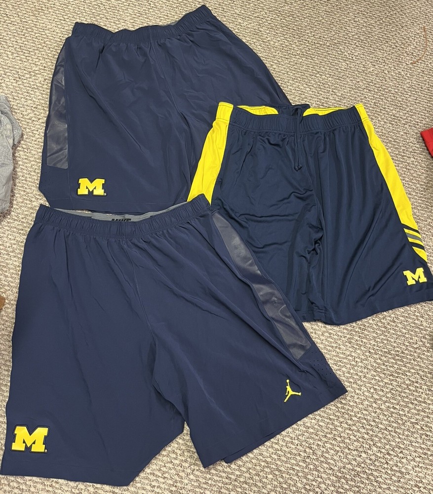 Lot of 3 UNIVERSITY OF MICHIGAN WOLVERINES Shorts Football Basketball Sz 2XL 3XL