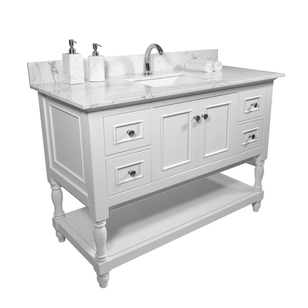 Montary 43x22 inch Carrara white marble engineered stone bathroom vanity top