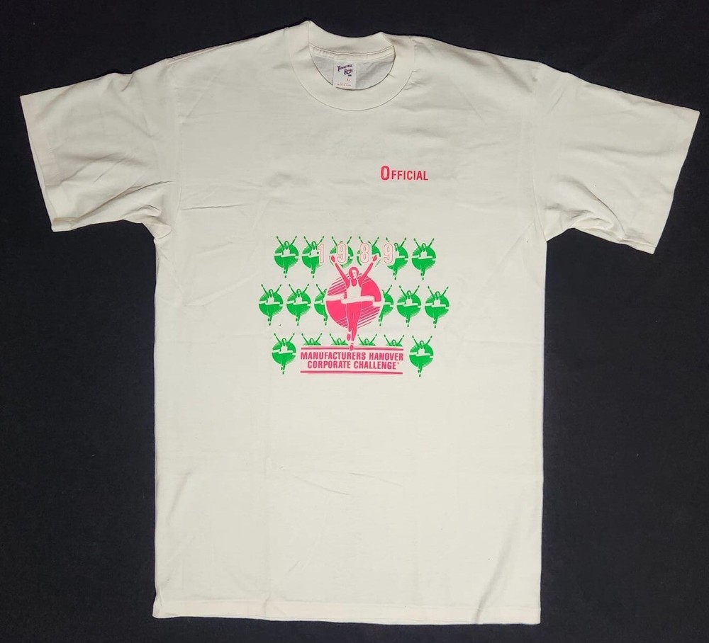 VINTAGE 1989 MANUFACTURERS HANOVER XL CORPORATE CHALLENGE T-SHIRT New York City