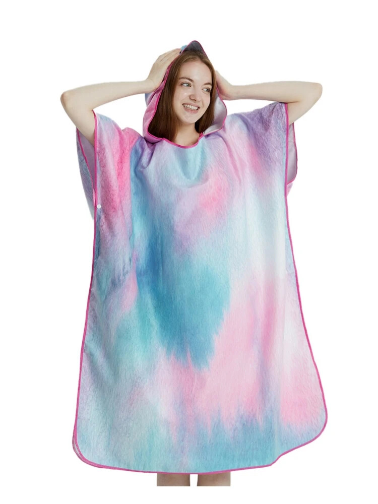 Quick-Dry Surf Poncho Towel Beach Robe for Swimming & Changing