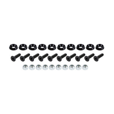 Allstar ALL18629 Black Steel Countersunk Bolts 1/4In with 3/4In Washers Set of 10