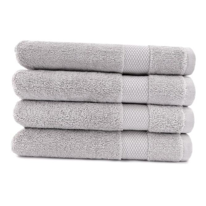 Elegance 100% Organic Cotton Turkish Hand Towels - Pewter Hand Towel Set of 4