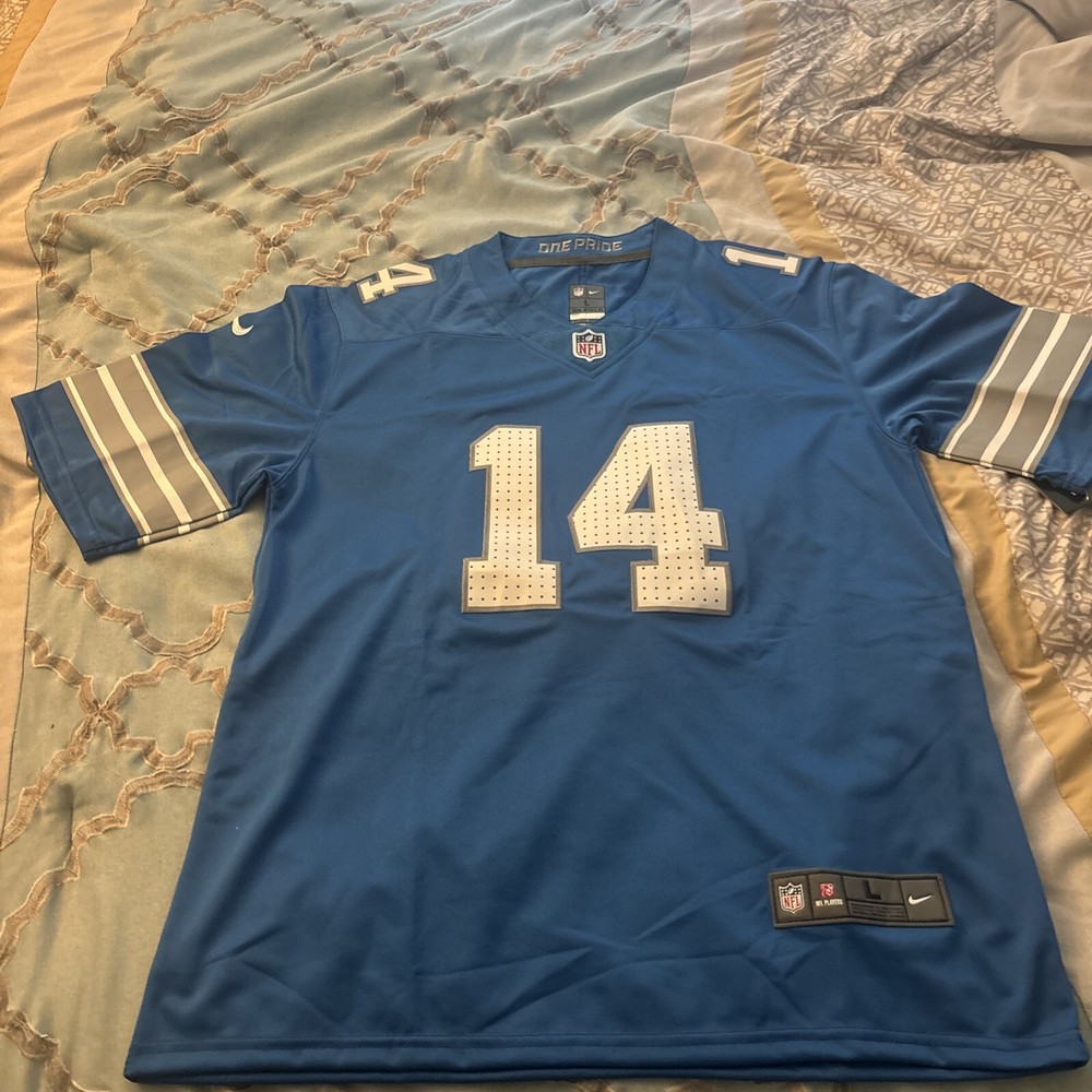 NFL Detroit Lions #14 Amon-ra St. Brown Blue stitched football jersey Men's LRG