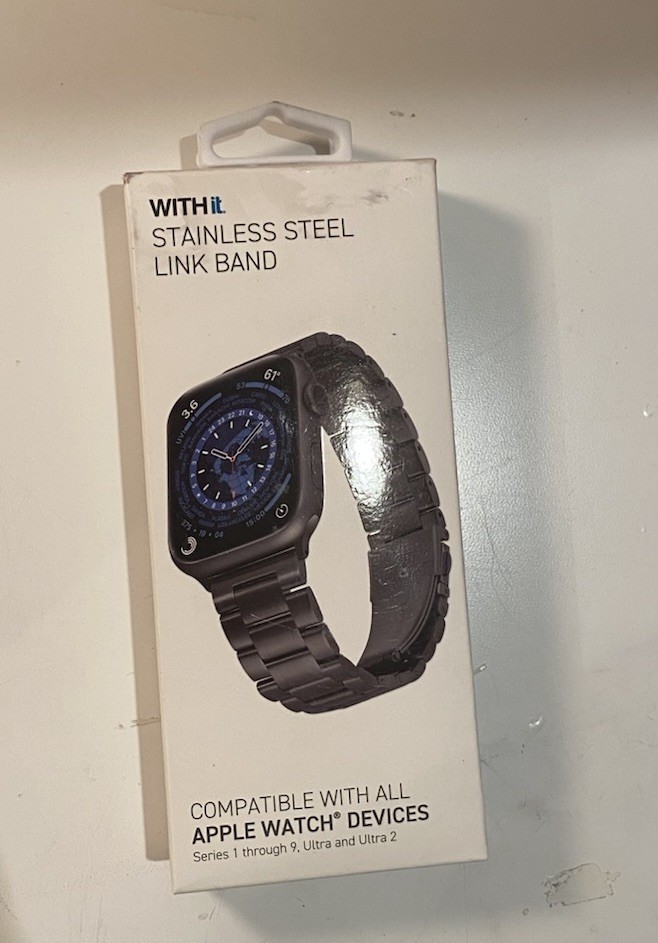 Withit Watch stainless Steel Link Band Series 1 Through 9, Ultra And Ultra 2