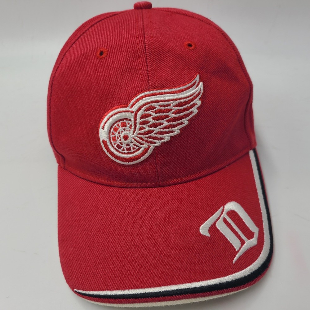 Detroit Red Wings Hat Adjustable Fan Favorite Red White NHL Hockey Casual Men