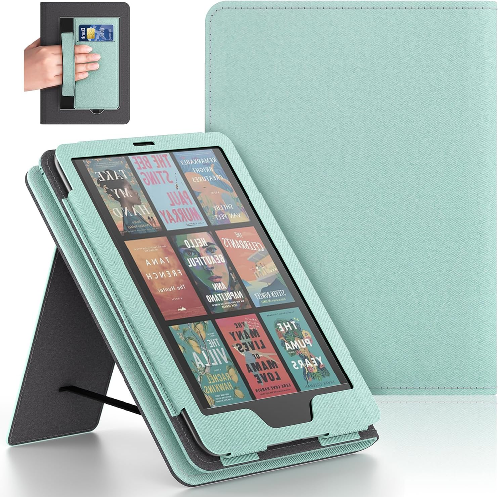 Case for Ebook Case with Stand and Hand Strap, Durable Synthetic Leather Cover w