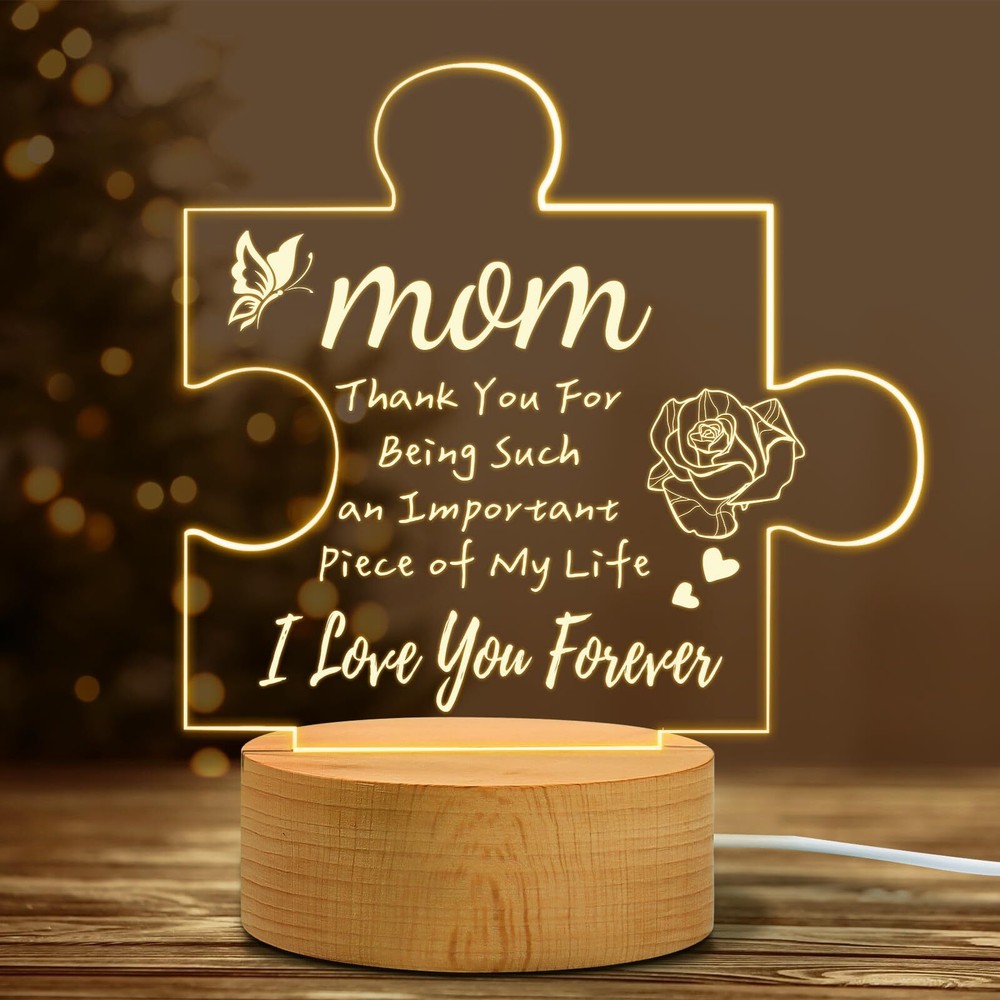 Personalized Mother's Day Night Light with Engraved Birthstone for Mom-image