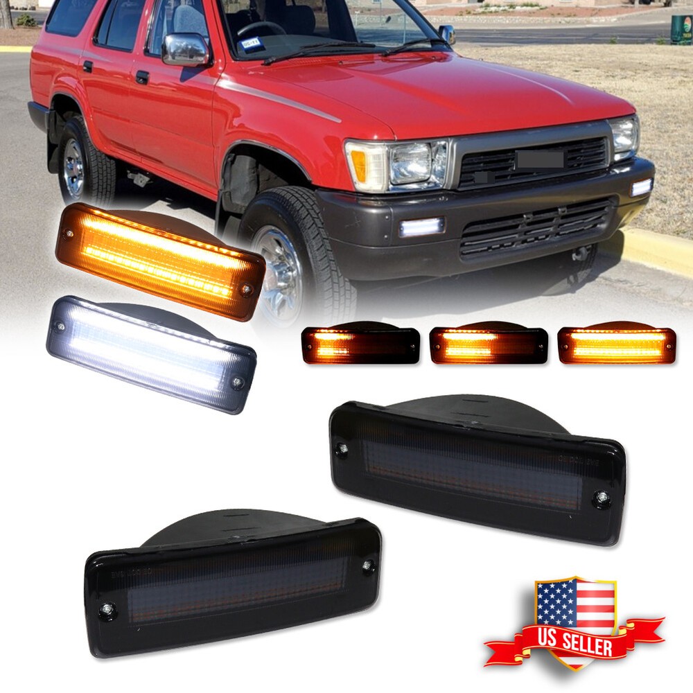 2x LED Smoke Switchback Front Bumper Turn Signal Lights for 93-98 Toyota T100
