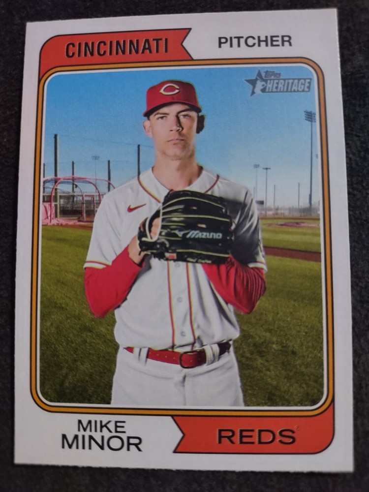 2023 Topps Heritage Mike Minor Baseball Card #485 Cincinnati Reds