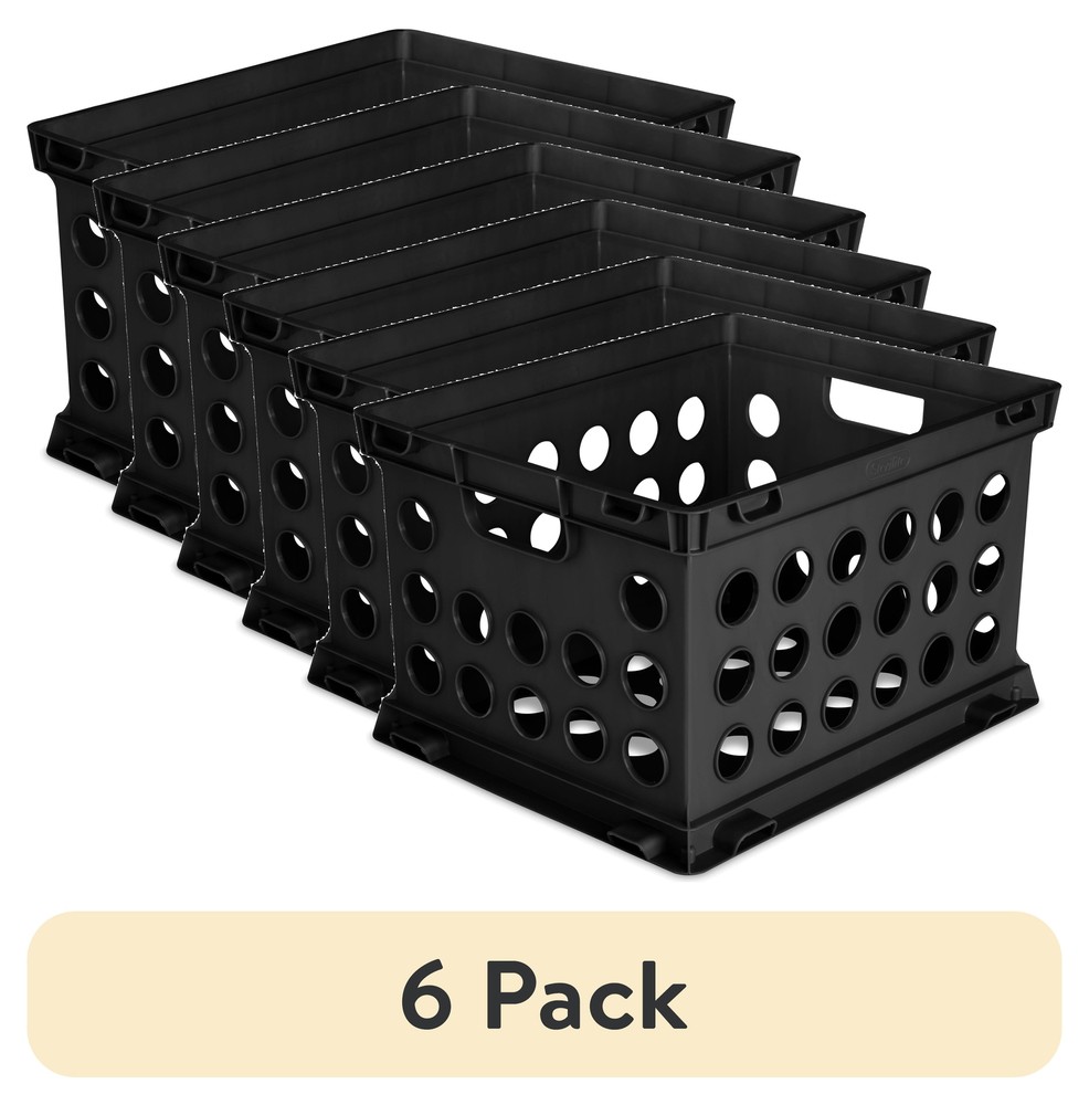 (6 pack) File Crate Black.Ideal for stack them to use as modular storage
